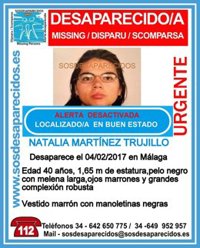 Encuentran en buen estado a la mujer desaparecida en Málaga capital desde principios de febrero