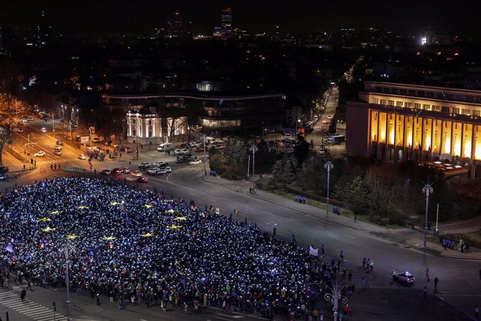 Manifestación en Rumanía