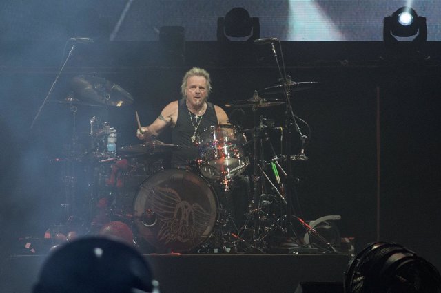 Image #: 38589274    Joey Kramer, drummer for Aerosmith, performs at Van Andel A