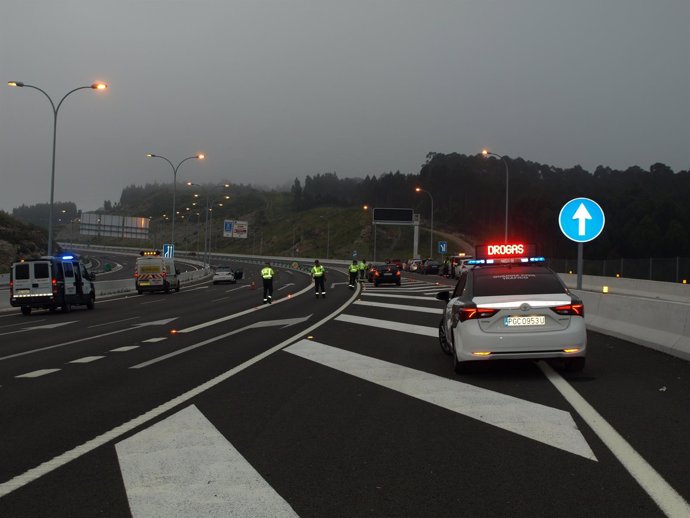 Control de drogas de la Guardia Civil en Galicia.    