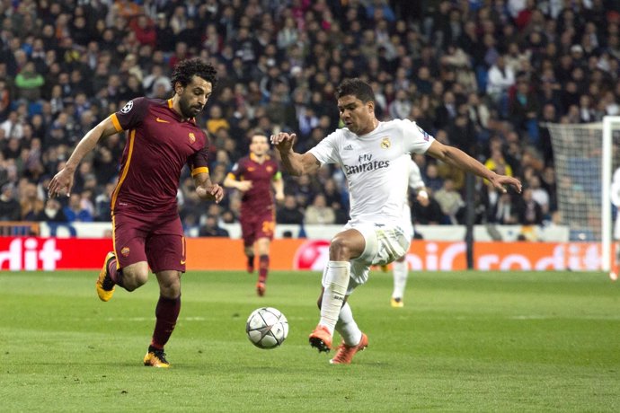 Casemiro y Salah en el Real Madrid - Roma