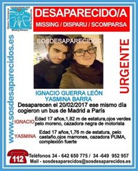 Una pareja de 17 años desaparece tras comprar un billete de autobús Madrid-París pero temen que se trate de una fuga