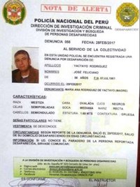 Denuncian la desaparición de un periodista en Perú, del que no se sabe nada desde el sábado