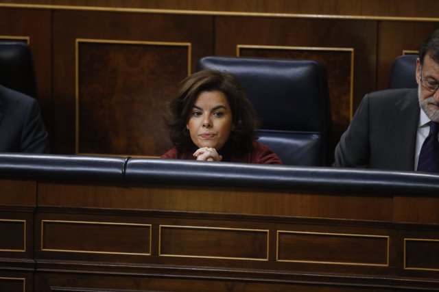 Soraya Sáenz de Santamaría y Mariano Rajoy en el Congreso