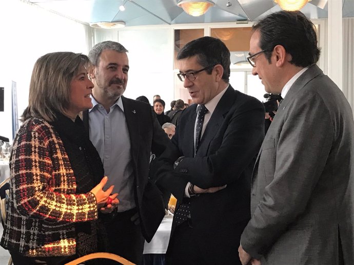 Núria Marín, Jaume Collboni (PSC), Patxi López (PSOE), Josep Rull (PDeCAT)