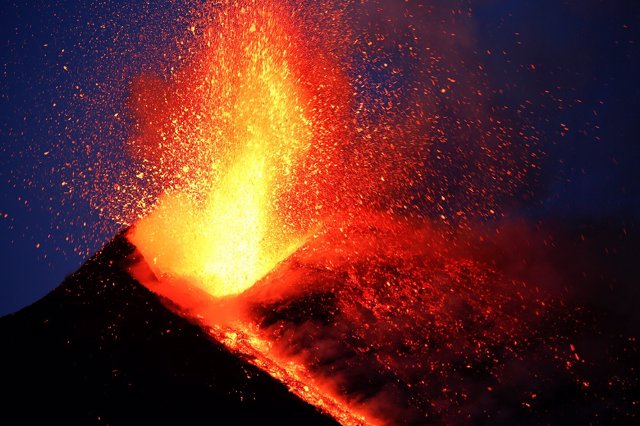 Registros de actividad volcánica del ETNA desde el 28 de febrero