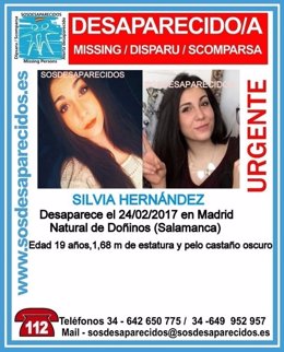 Silvia Hernández desaparecida en Madrid.
