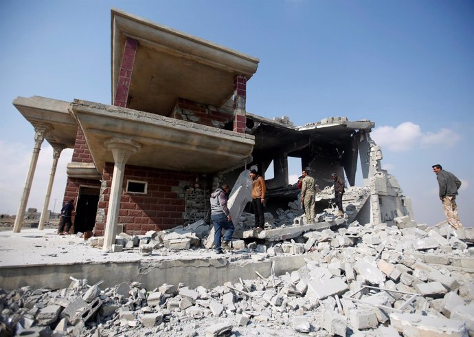 Escombros de una vivienda en el sur de Mosul, Irak. 