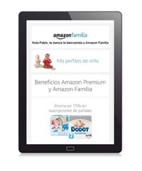 Amazon.es lanza 'Amazon Familia', con entrega automática y descuentos del 15% en pañales