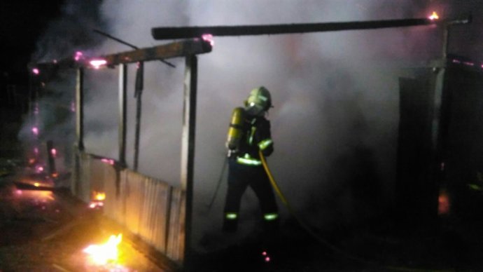 Incendio en un cobertizo de Noja