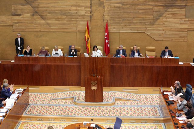 La presidenta de la Asamblea de Madrid, Paloma Adrados, durante un pleno