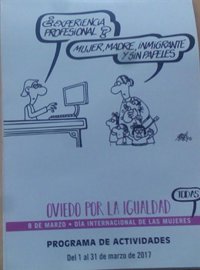 Una viñeta de Forges, imagen del programa de actividades del Día de la Mujer
