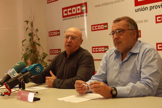 Antonio Herrera junto a Rafael González sindicato CCOO málaga salud