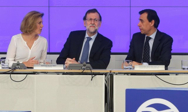 María Dolores de Cospedal, Mariano Rajoy y Fernando Martínez Maillo