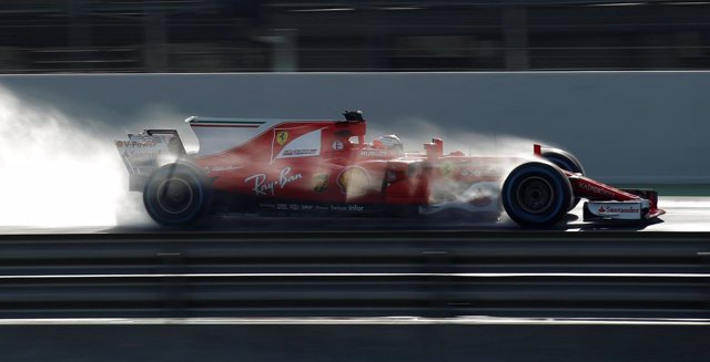 El piloto finlandés Kimi Raikkonen (Ferrari) en los test de Montmeló