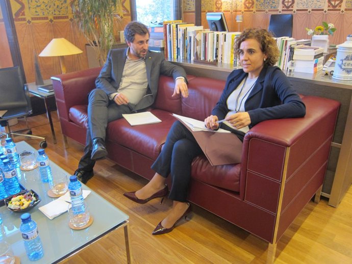 Conseller de Salut, T.Comín, i ministra de Sanitat, D.Montserrat           