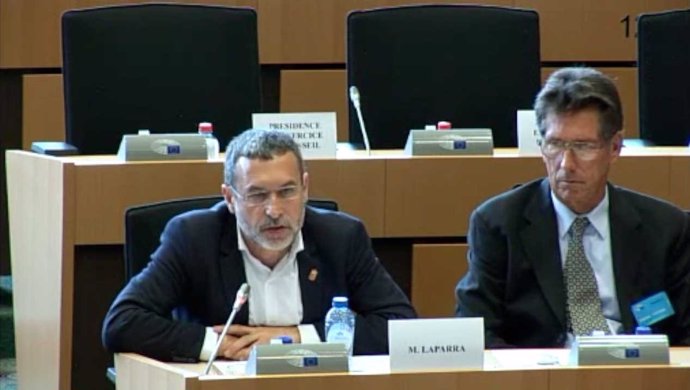 El vicepresidente Miguel Laparra en el Parlamento Europeo