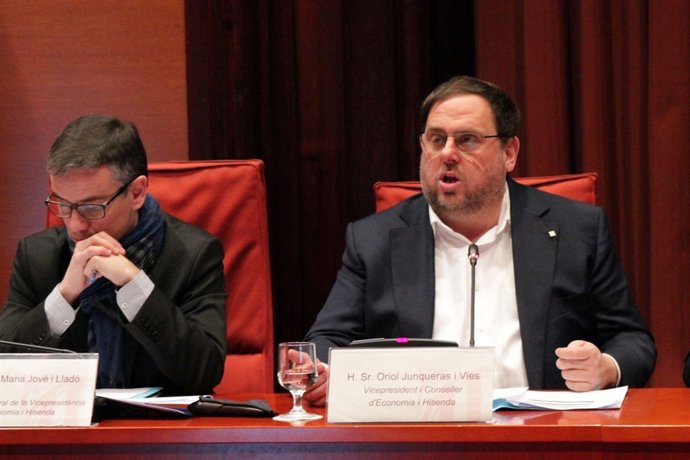 El vicepresident Oriol Junqueras en comissió parlamentària