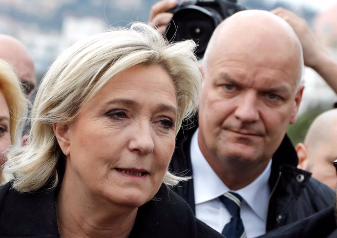 French National Front leader Marine Le Pen and presidential election candidate, 