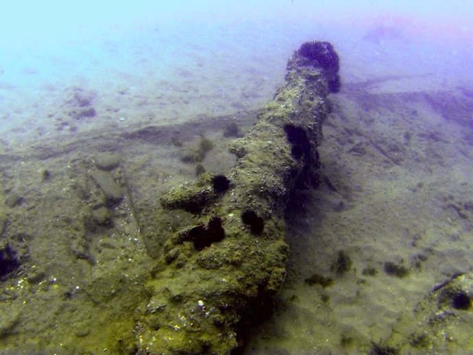 Antiguo cañon hallado en aguas de la Bahía de Algeciras