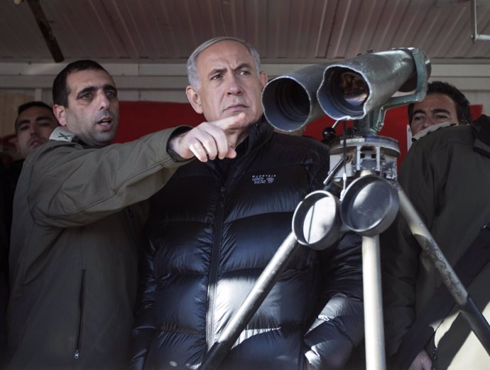 El primer ministro israelí, Benjamin Netanyahu, de visita en los Altos del Golán