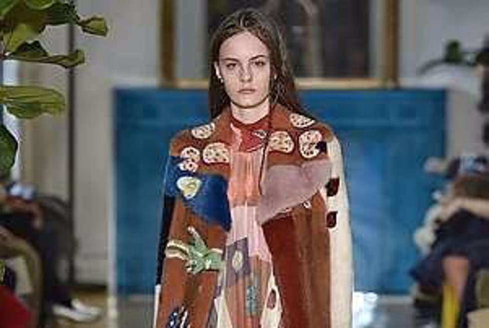 Model Lea Holzfuss walks on the runway during the Valentino Fashion Show at FW17