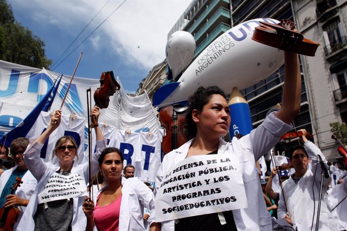 Protesta de profesores en Buenos Aires