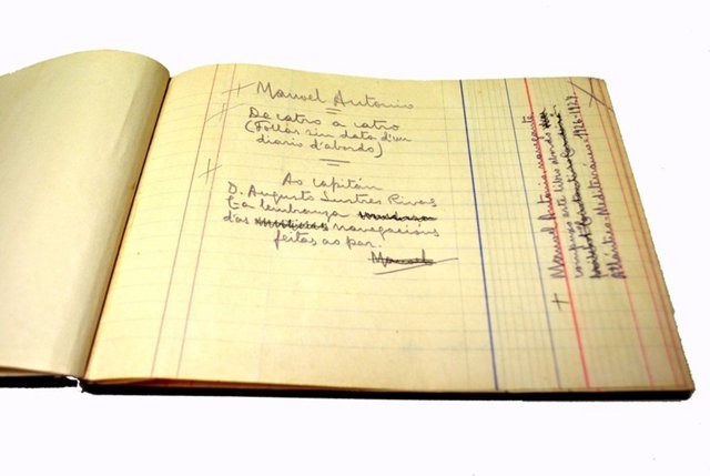 Manuscrito inédito de 'De catro a catro', de Manoel Antonio