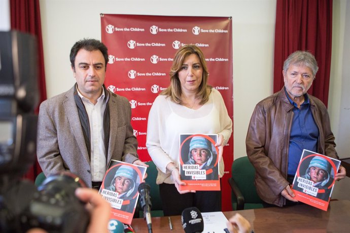 Susana Díaz presenta el informe 'Heridas invisibles' de Save the Children