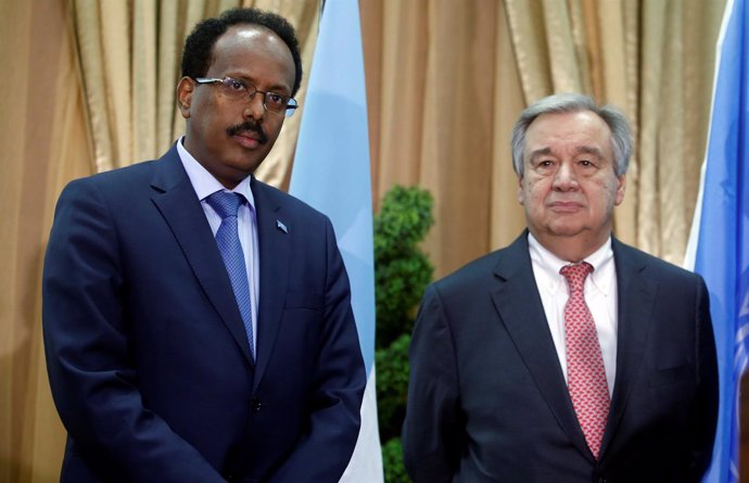 Antonio Guterres y el presidente somalí, Mohamed Abdullahi Mohamed