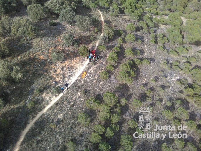 Rescate a ciclista en el monte El Viejo, en Palencia