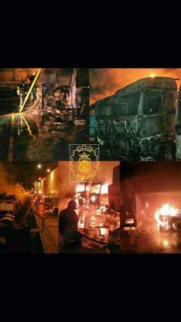 Burgos. Imagen del incendio en Gamonal