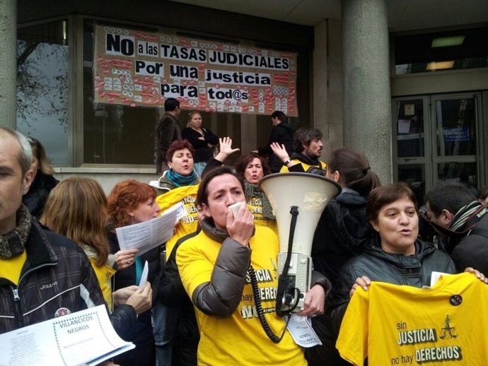 Funcionarios judiciales en Plaza Castilla