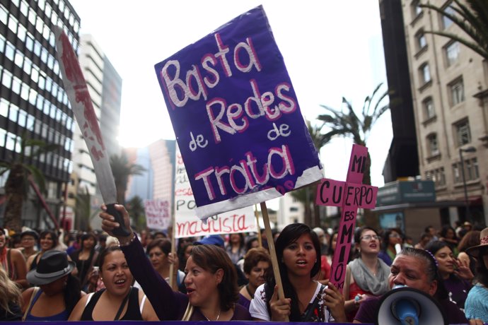 Manifestación por los derechos de las mujeres en Ciudad de México