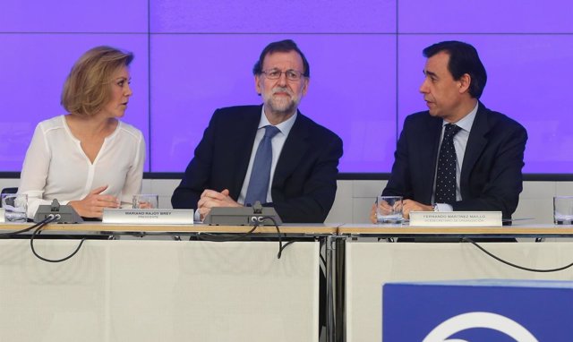 María Dolores de Cospedal, Mariano Rajoy y Fernando Martínez Maillo