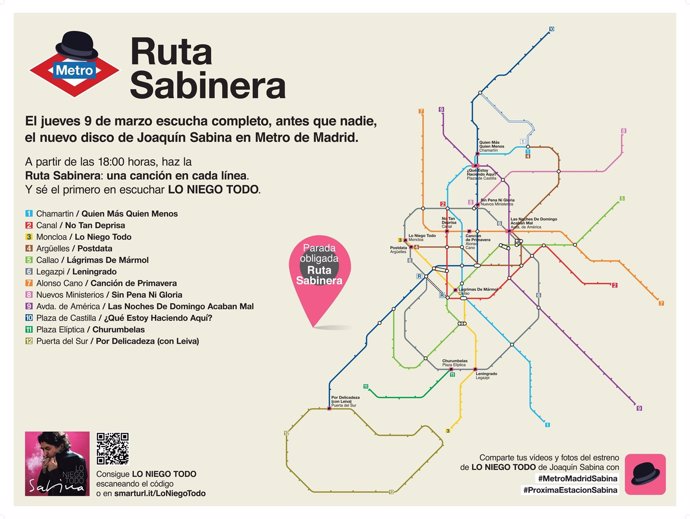Sabina adelantará su disco en Metro Madrid