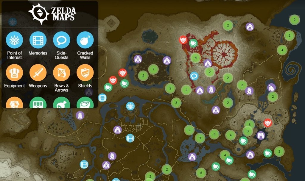 Este Mapa Interactivo De The Legend Of Zelda Breath Of The Wild Te 318