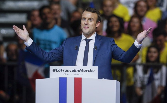 El candidato presidencial Emmanuel Macron