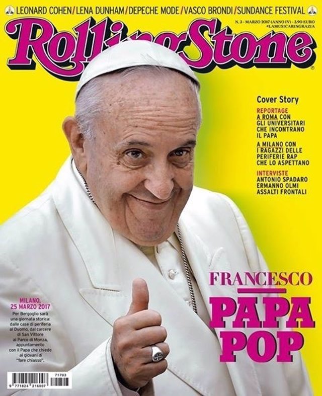 El Papa en la portada de la edición italiana de la revista Rolling Stone 