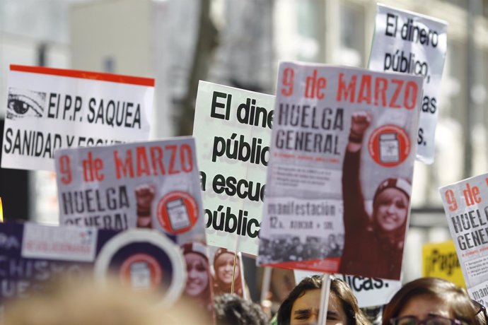 Huelga educativa en Madrid del jueves 9 de marzo
