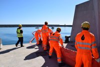 Más de un centenar de efectivos de las tres administraciones participan en un simulacro en el puerto de Málaga