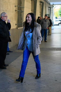 María Núñez Bolaños llegando a los juzgados de Sevilla