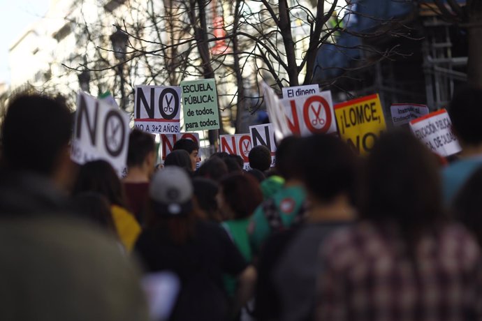 Huelga educativa en Madrid del jueves 9 de marzo