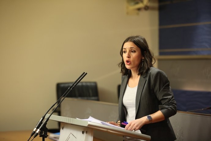 Irene Montero en rueda de prensa en el Congreso