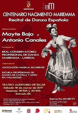 Valladolid. Cartel del recital de Danza en honor a Mariemma