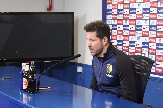 Diego Simeone en la rueda de prensa