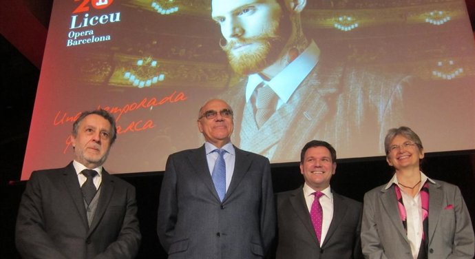 J.Pons, S.Alemany, R.Guasch y C.Scheppelmann al presentar temporada del Liceu