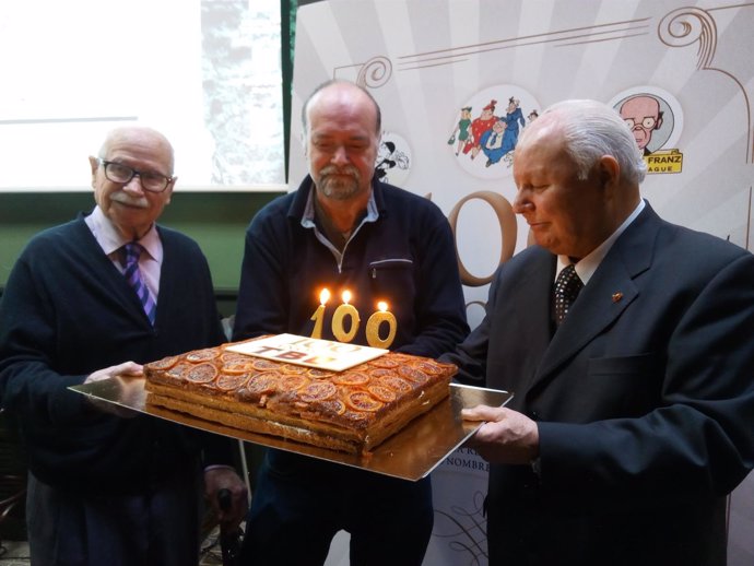 Josep Maria Blanco, Antoni Guiral y Lluís Giralt en el centenario TBO
