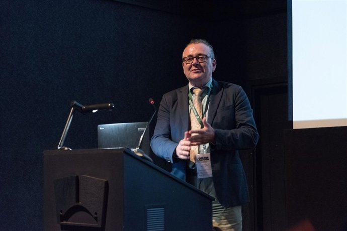 El secretario general de Femepa, Juan Carlos Betancor, durante una jornadas