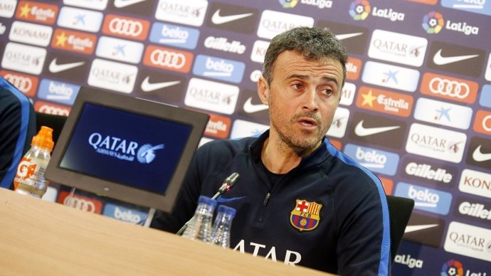 Luis Enrique, entrenador del Barça, en rueda de prensa